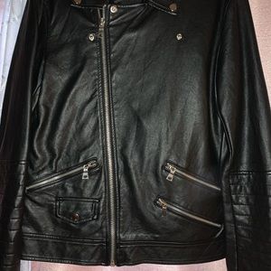 Black leather jacket